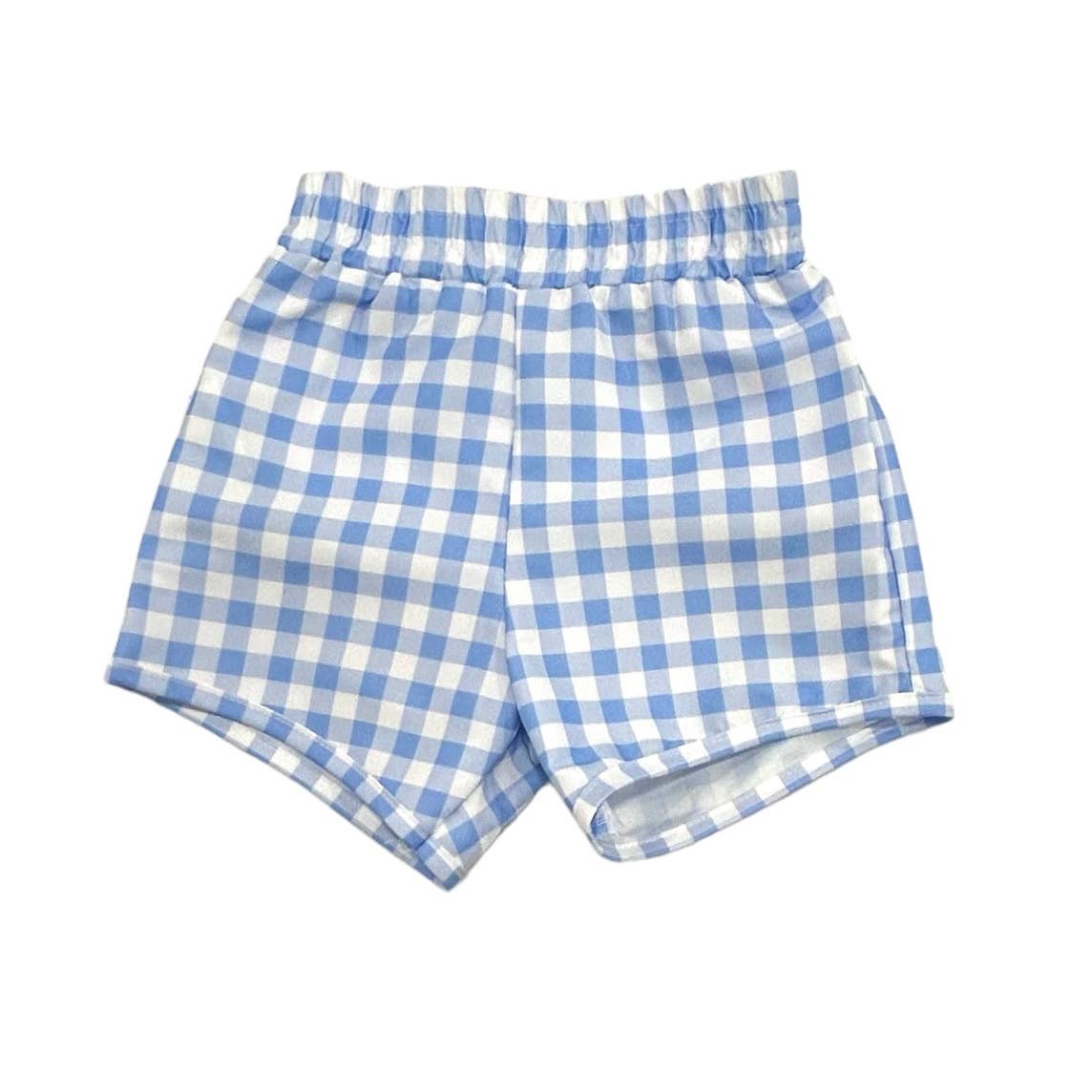 Boys Summer Swim Shorts - Blue Gingham - LuLLabY LaNe