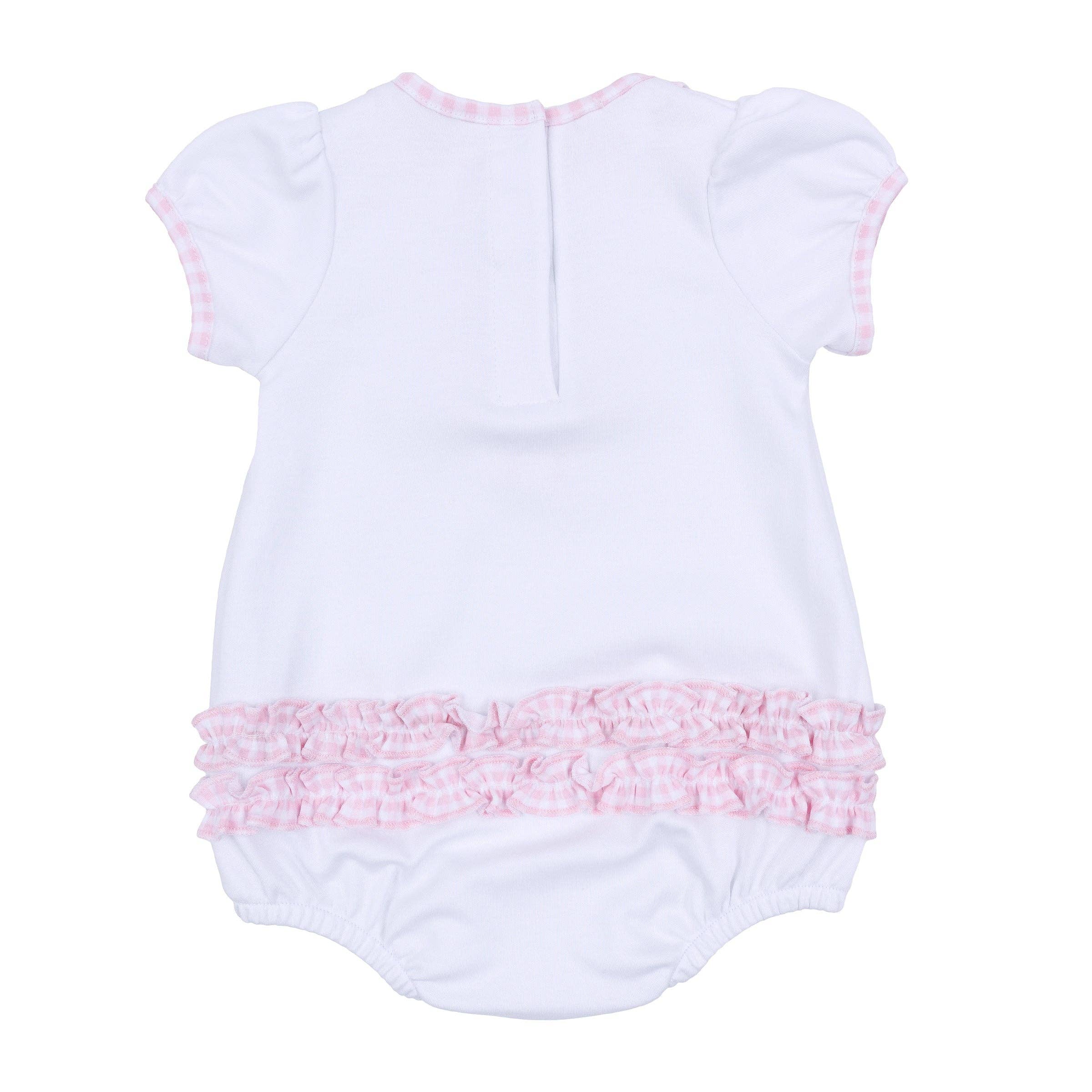 Pilgrim Pals Applique Ruffle Short Sleeve Bubble - Pink