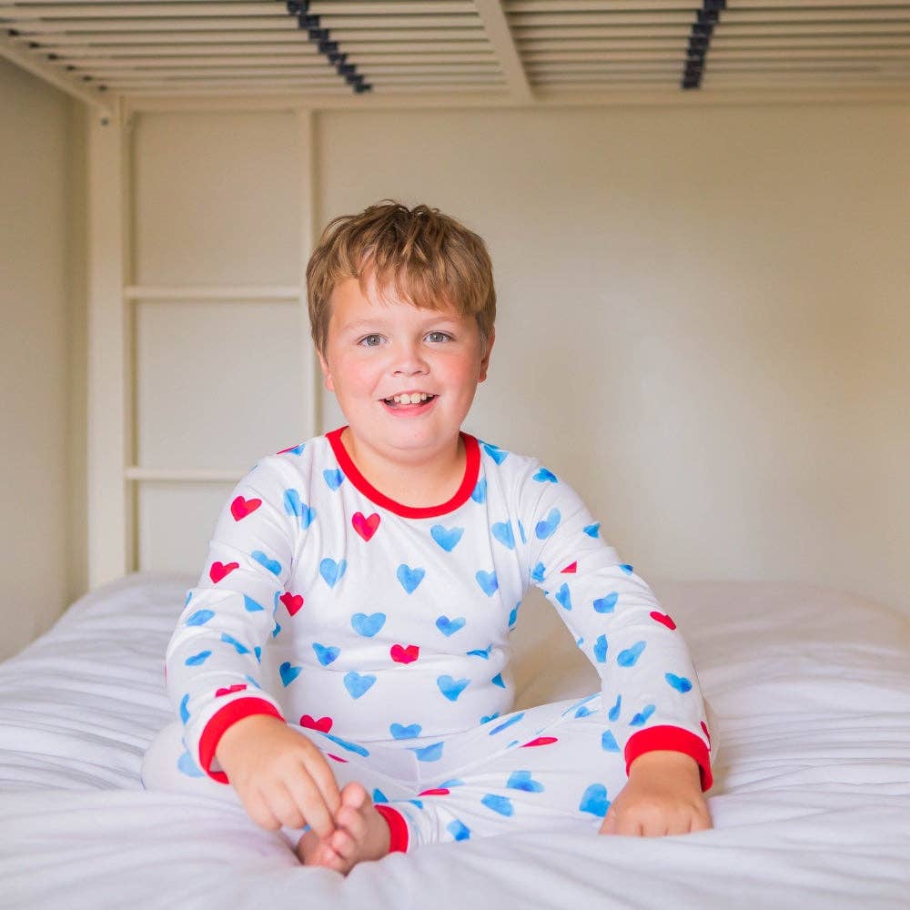 Blue Hearts - Buttflap Pajamas - LuLLabY LaNe
