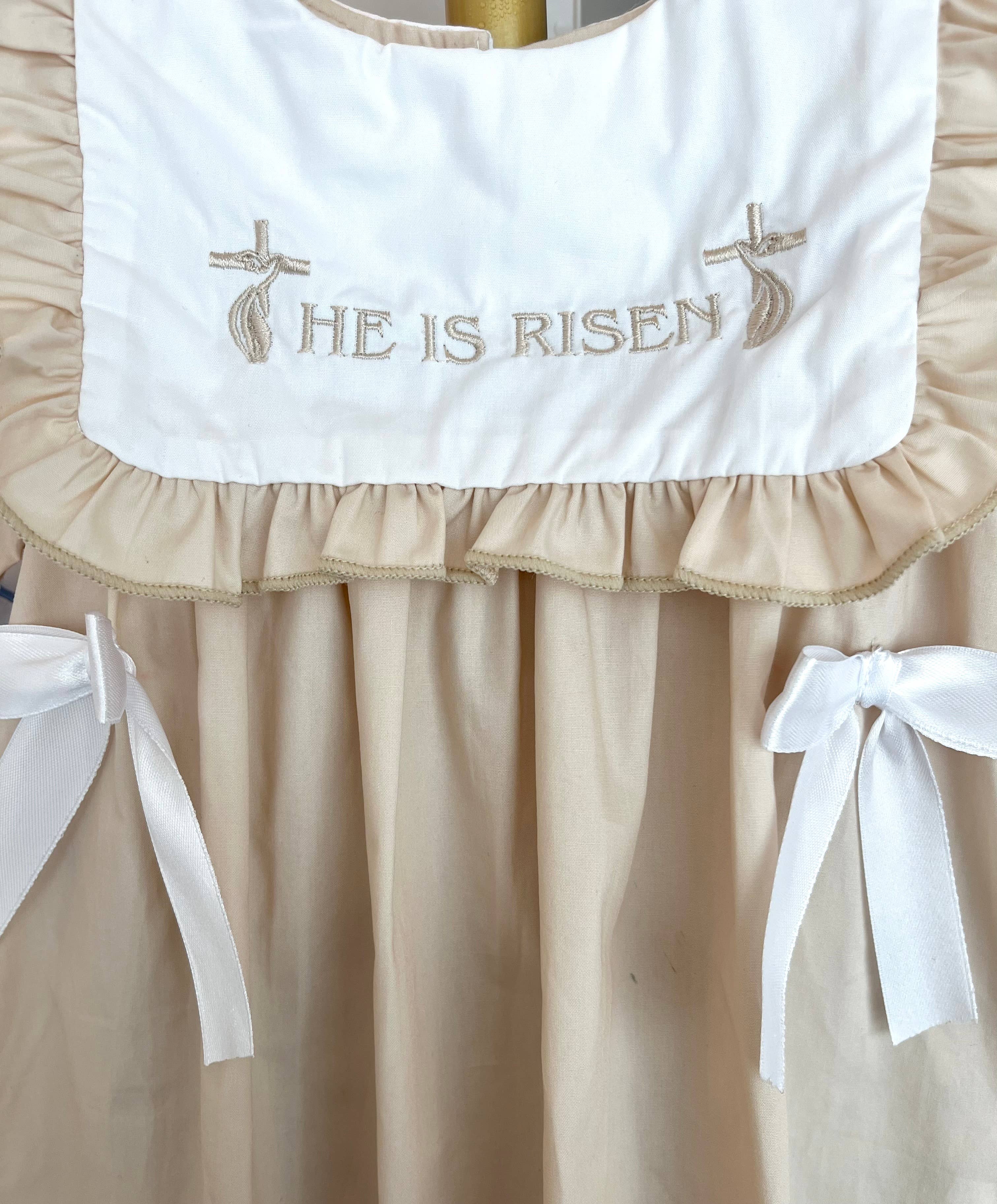 He Is Risen Embroidered Dress - LuLLabY LaNe