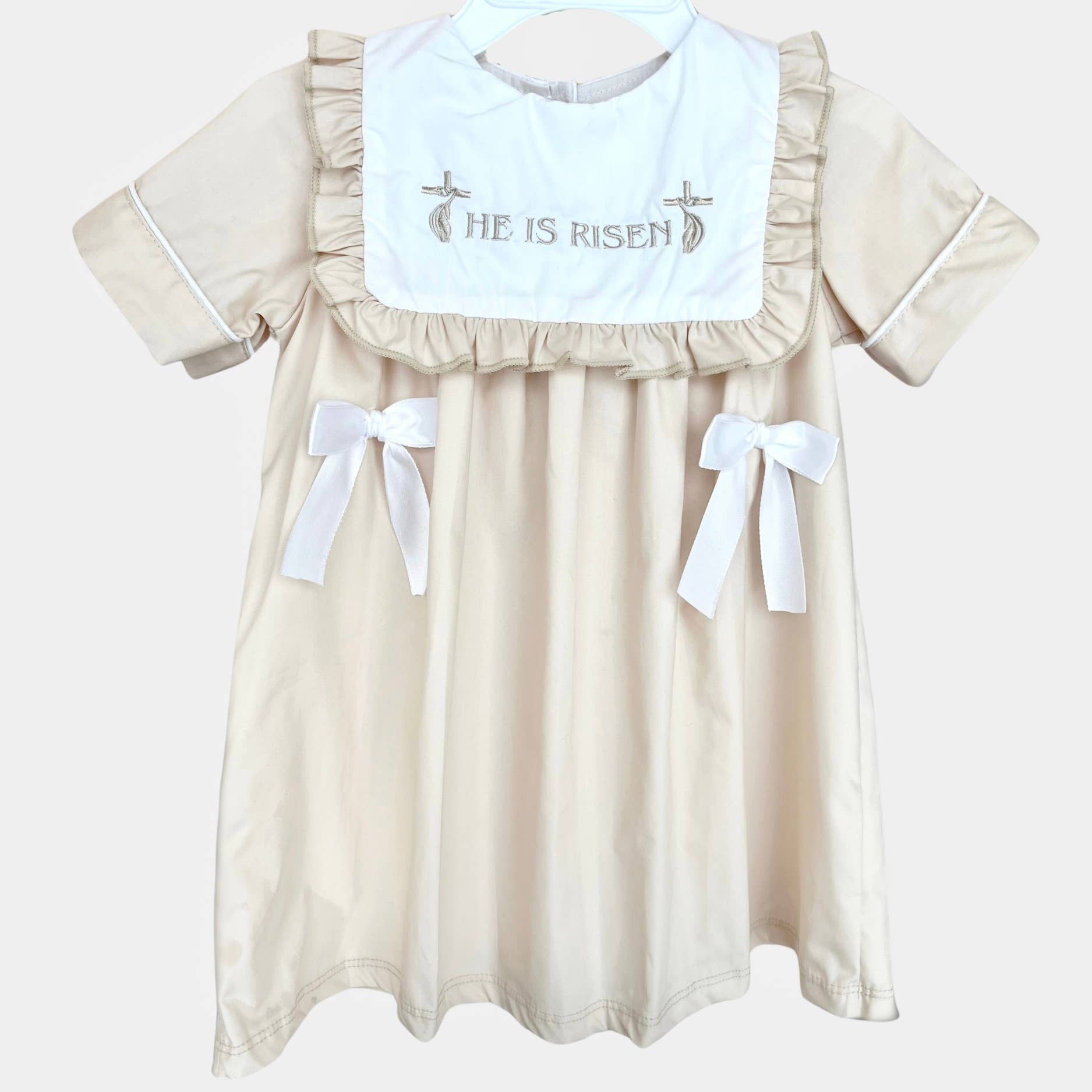 He Is Risen Embroidered Dress - LuLLabY LaNe