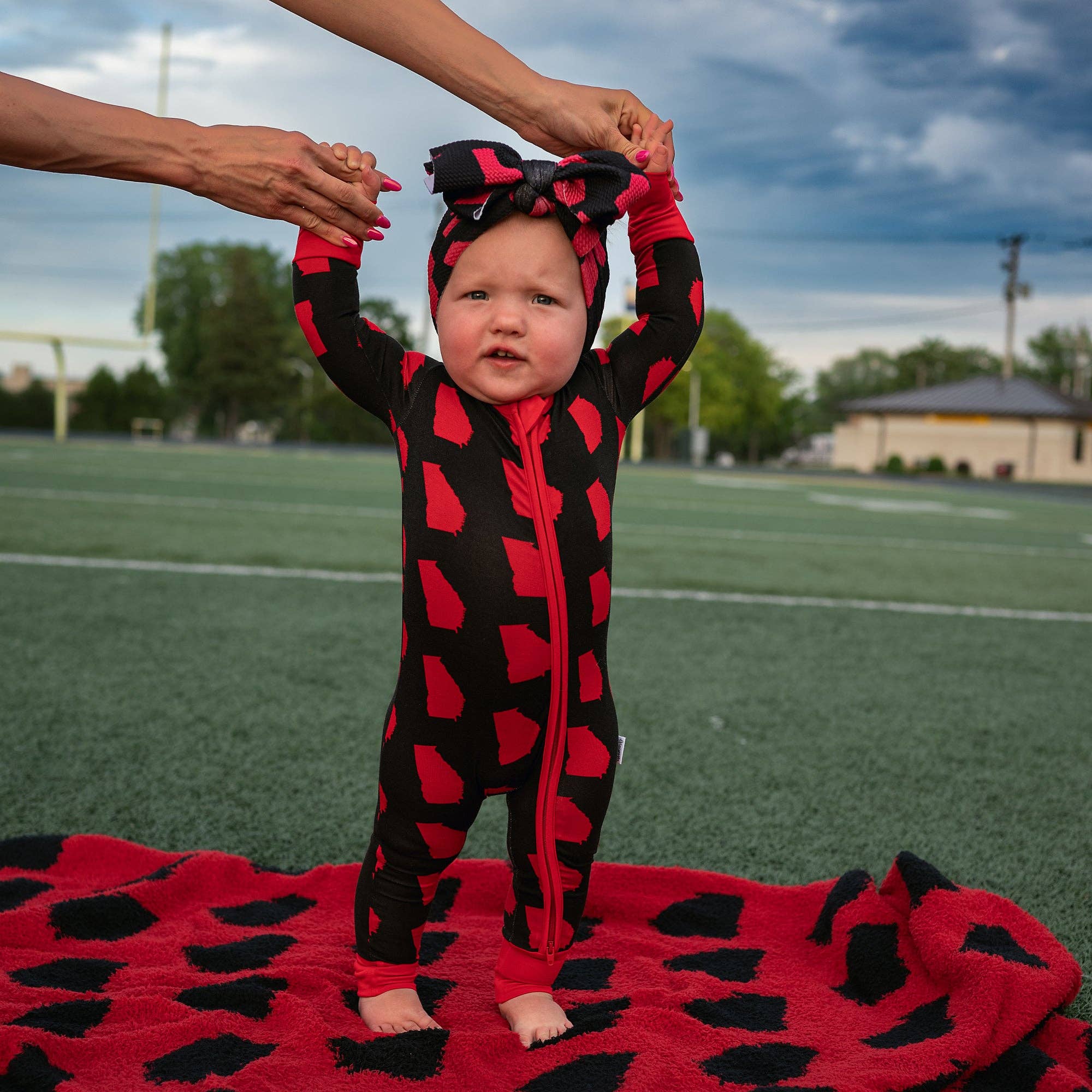 Headband Accessories Baby Clothing Headwrap Georgia Black & Red