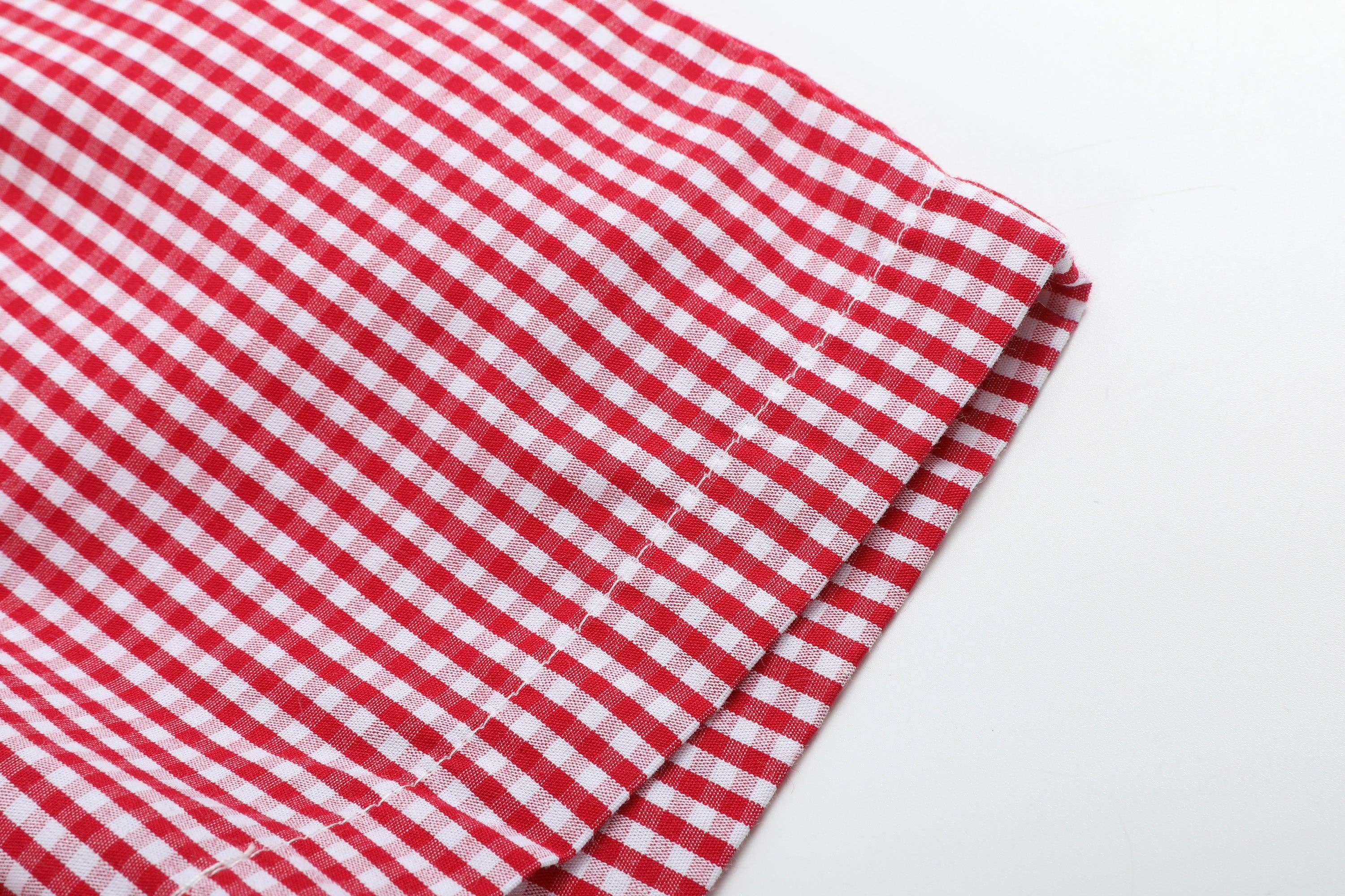 Baseball Smocked Shirt and Red Gingham Shorts Set - LuLLabY LaNe