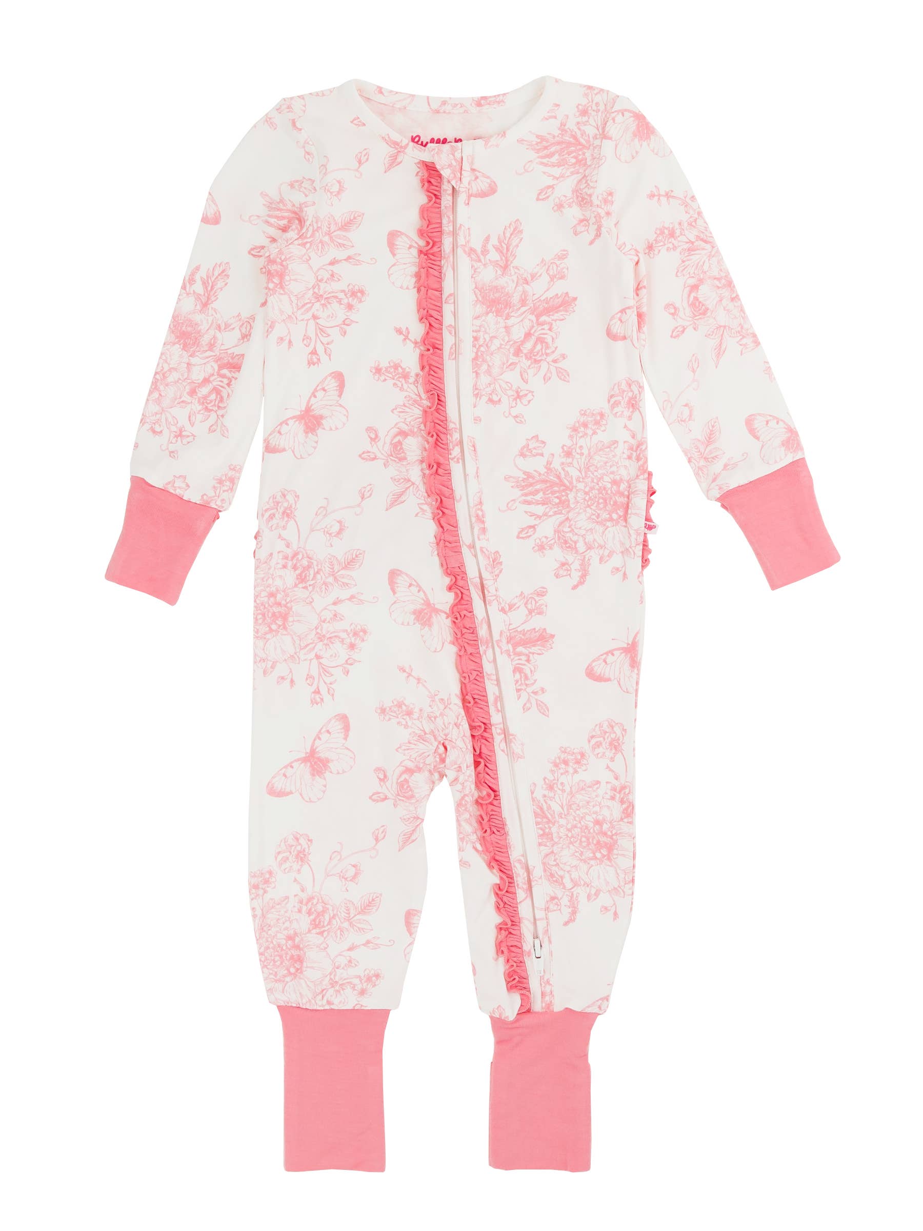 Baby Girls Toile Ruffle Pajama