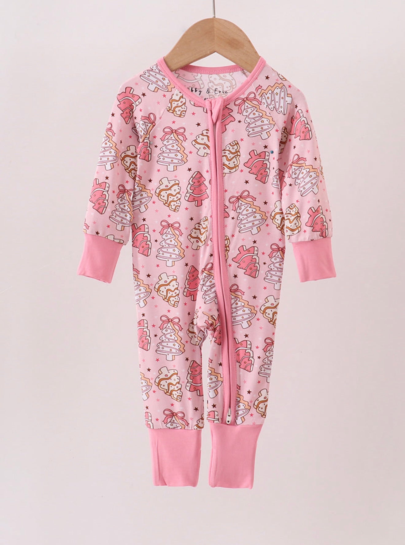 Pink Bows & Christmas Tree Onesie