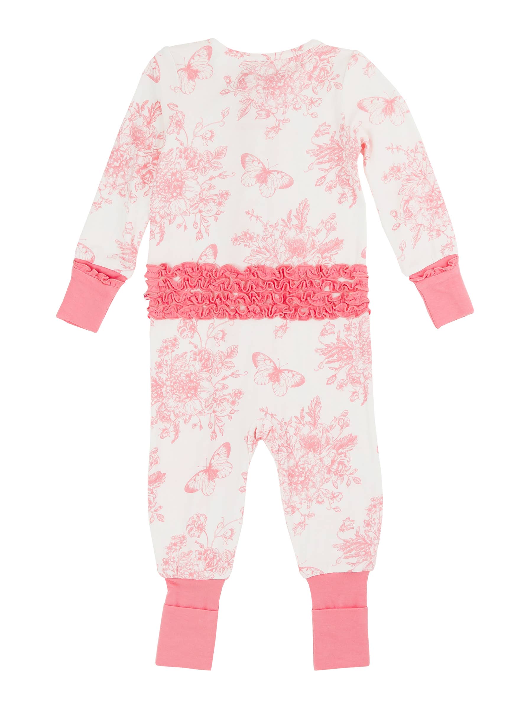 Baby Girls Toile Ruffle Pajama