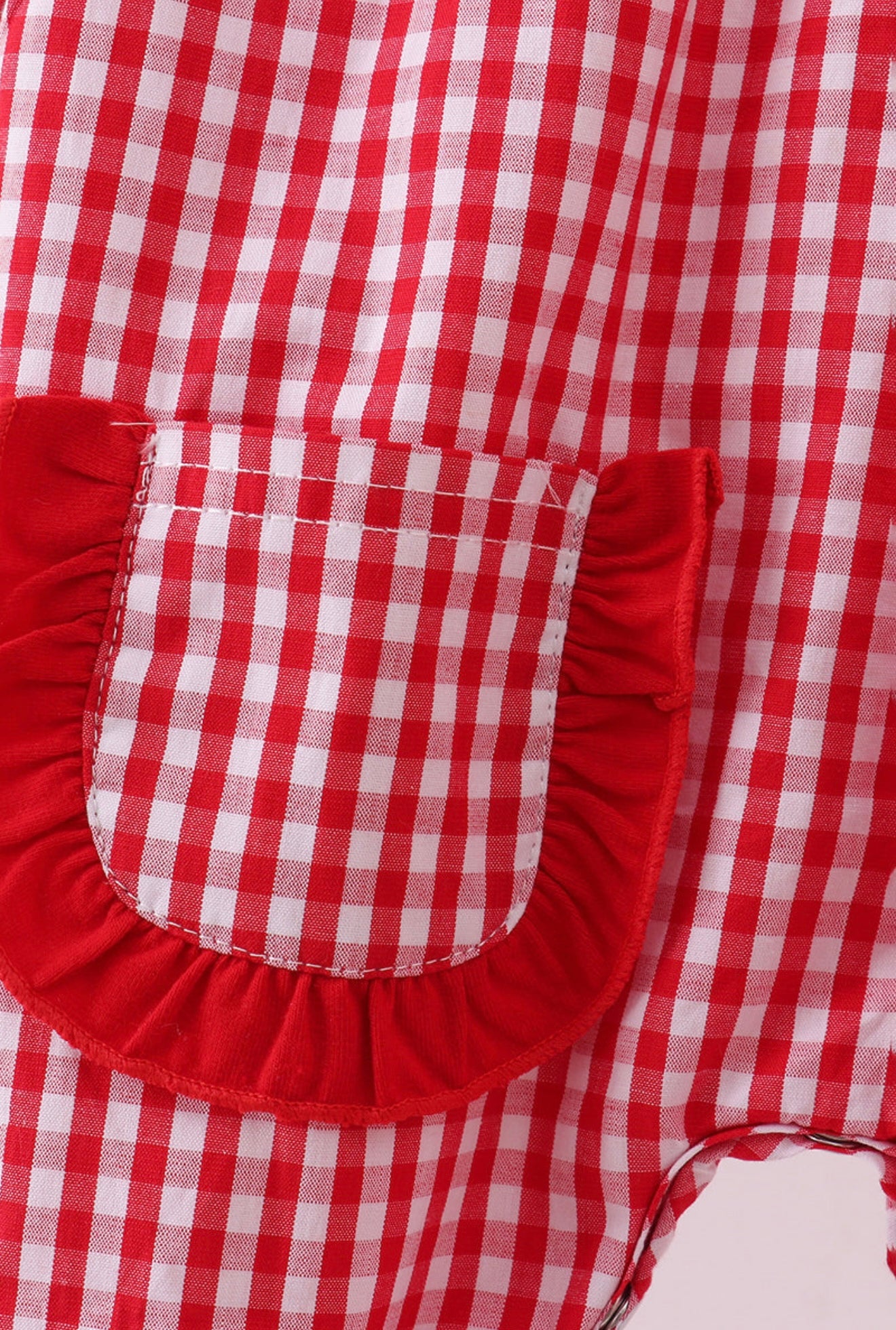 Reindeer Plaid Ruffle Romper