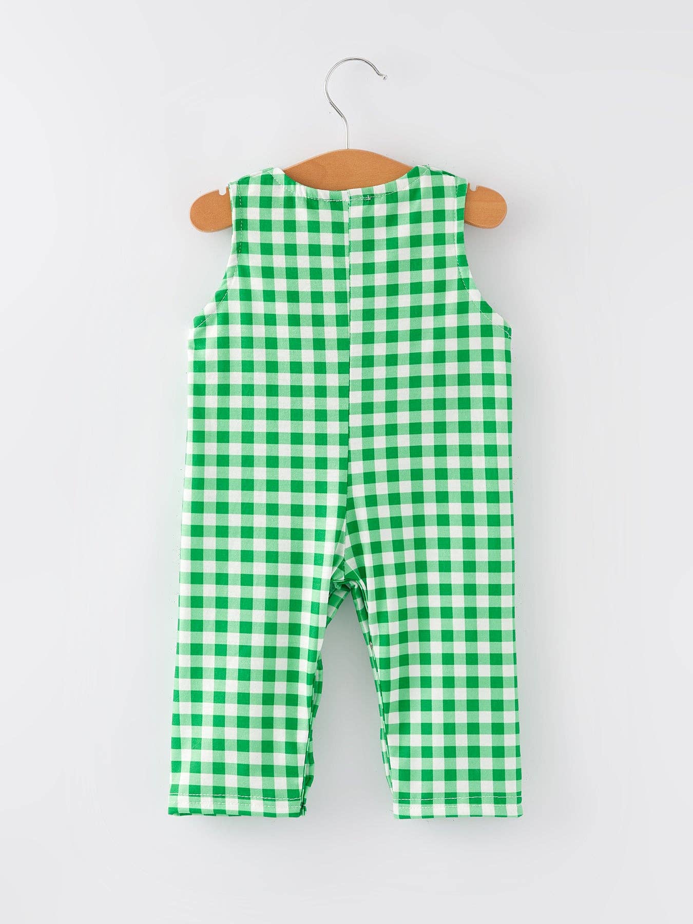 St. Patrick's Day Smocking Embroidered Green Plaid Boys' Romper - LuLLabY LaNe