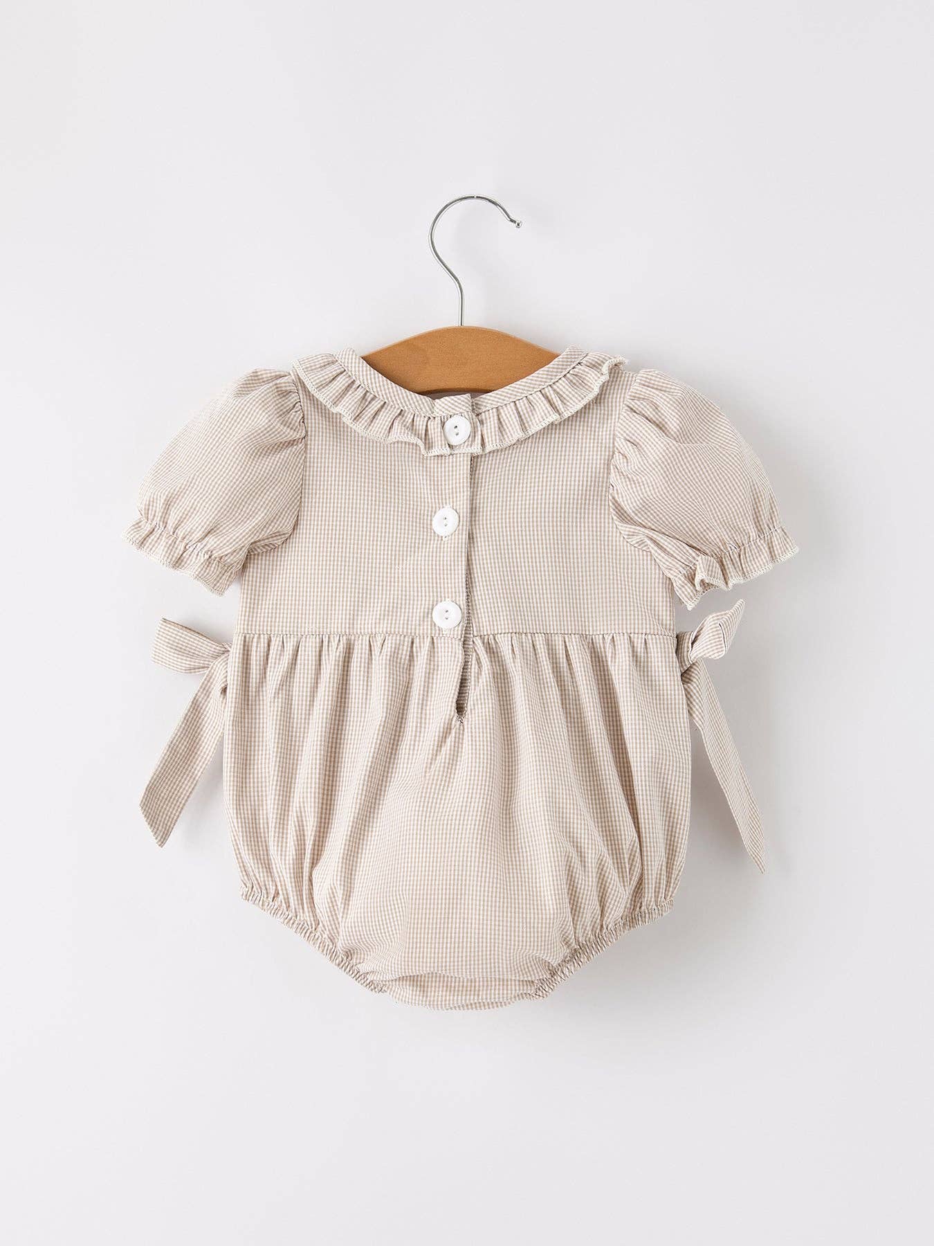 Pumpkin Plaid Baby Girl Bubble
