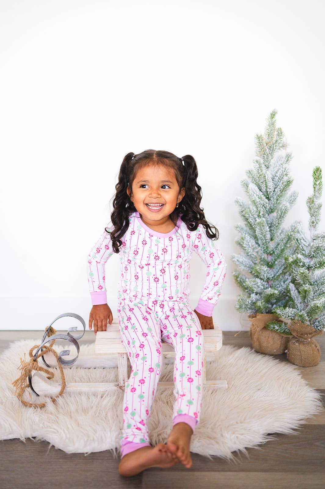 Christmas Pink Peppermint Bamboo Two Piece Set