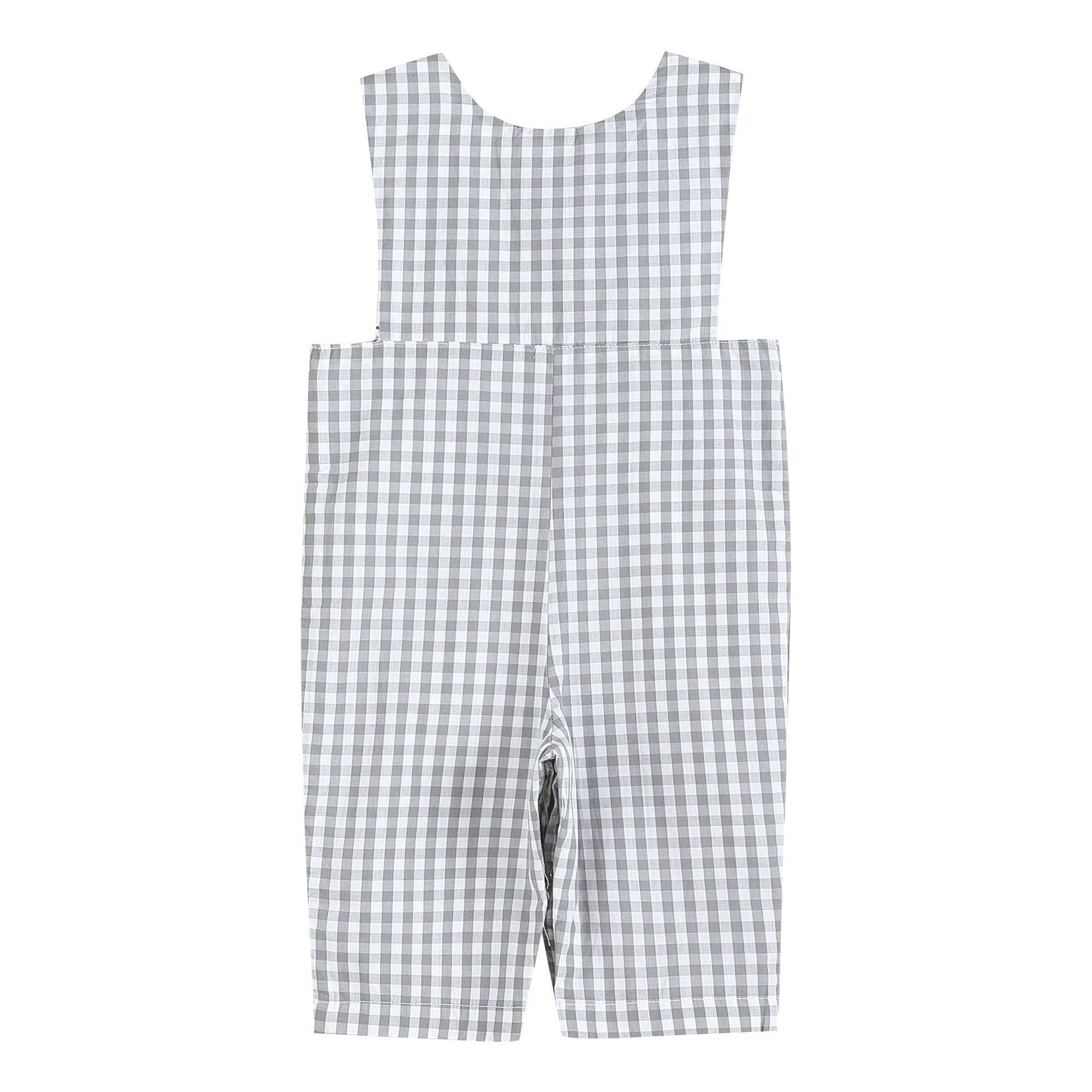 Gray Gingham Mallard Smocked Overalls - LuLLabY LaNe