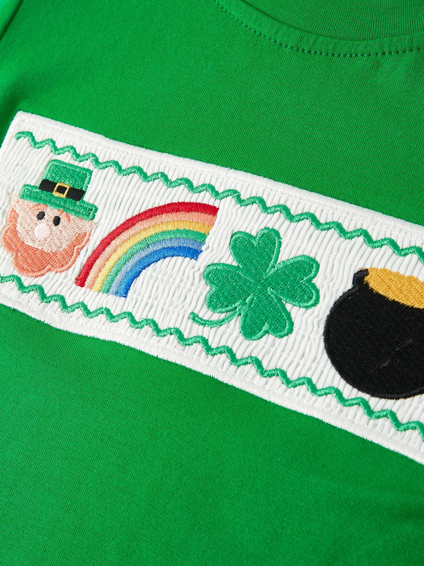 St. Patrick's Day Smocking Embroidered Plaid Outfit Set - LuLLabY LaNe