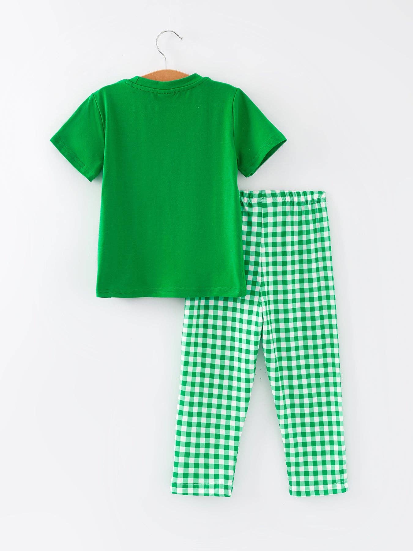 St. Patrick's Day Smocking Embroidered Plaid Outfit Set - LuLLabY LaNe