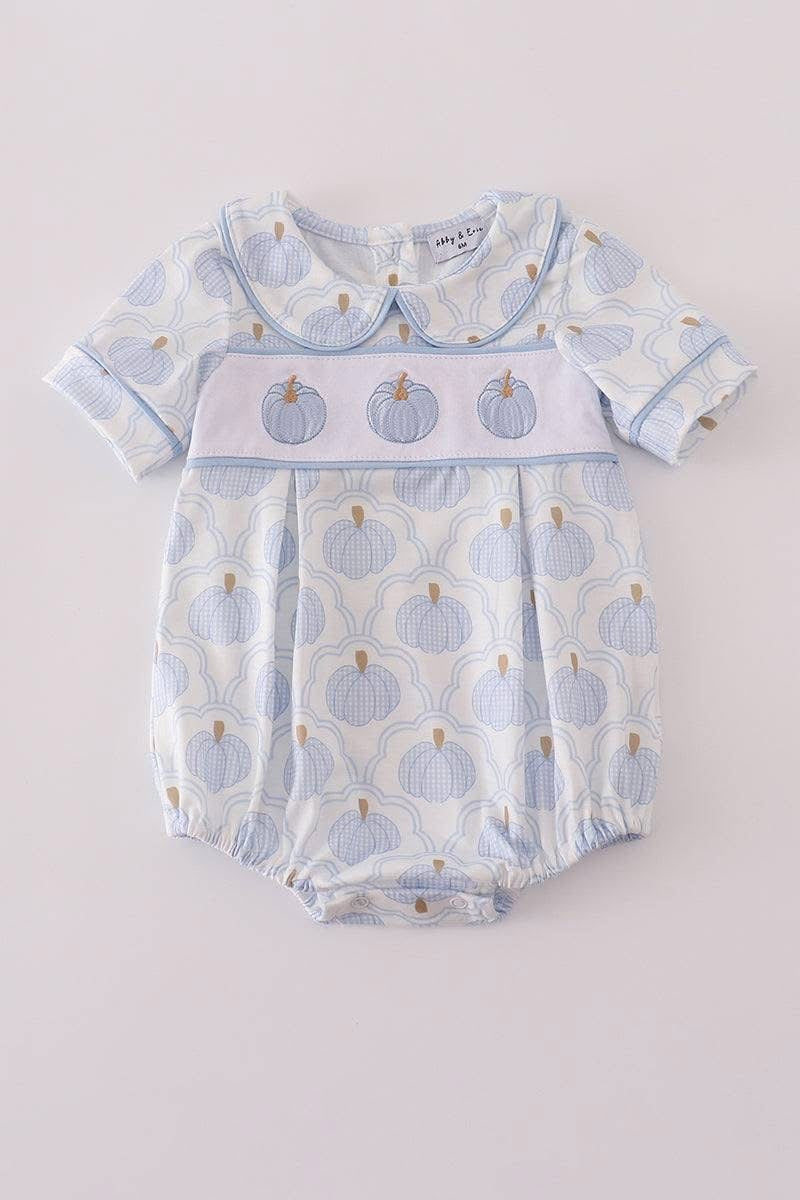 Light Blue Pumpkin Gingham Bubble