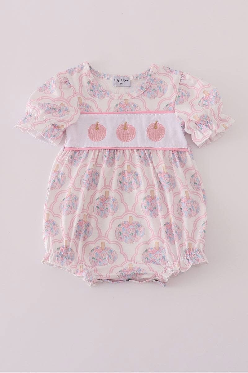 Light Pink Floral Pumpkin Bubble