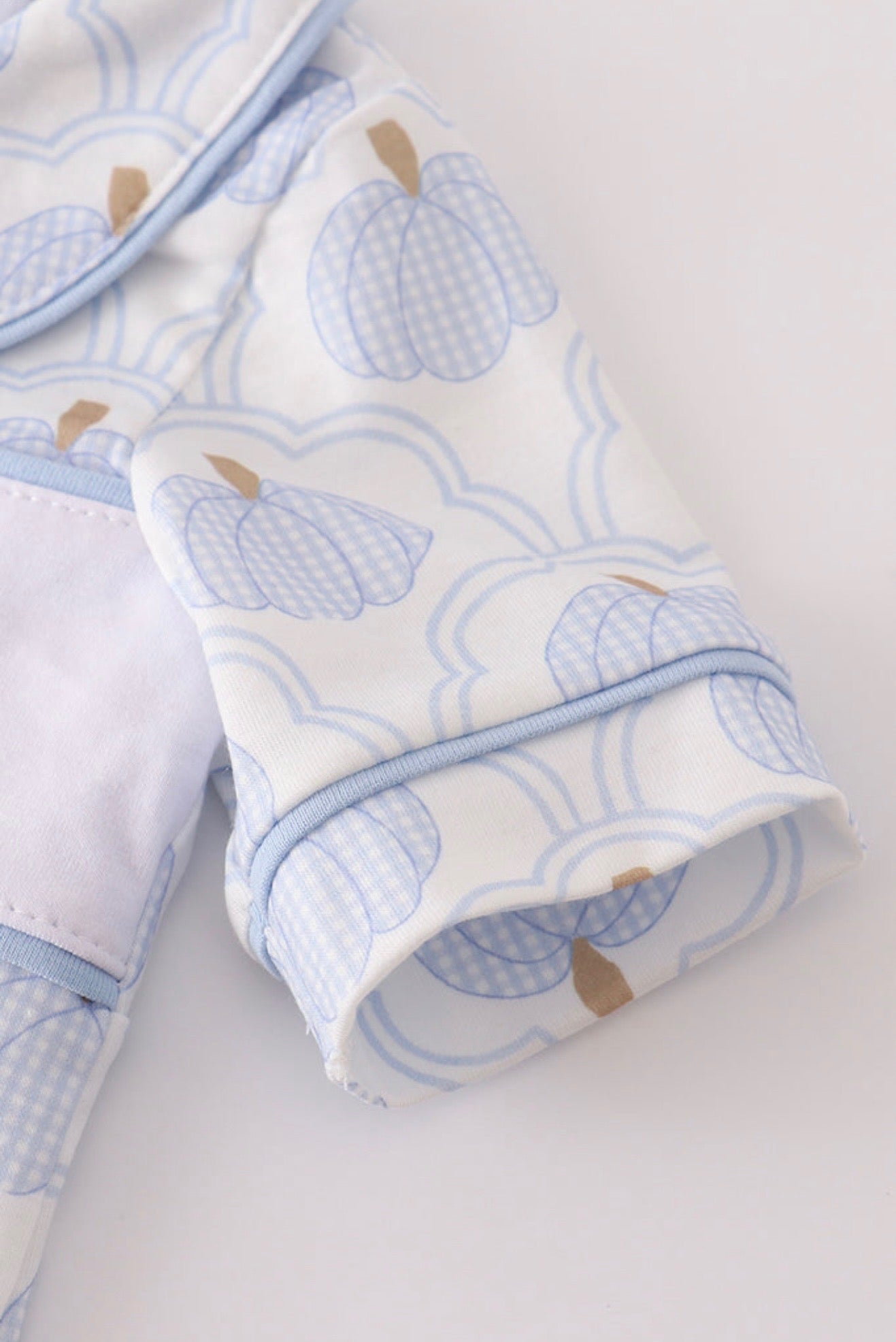 Light Blue Pumpkin Gingham Bubble