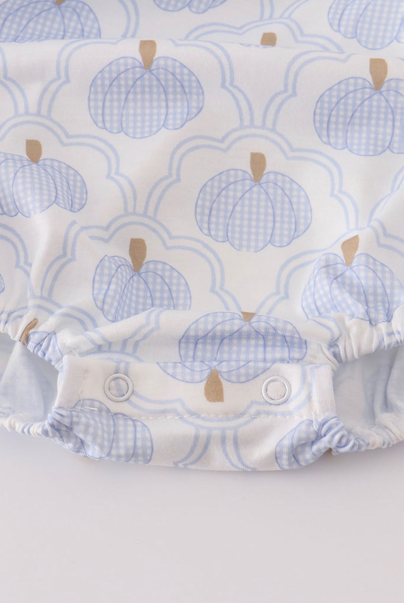 Light Blue Pumpkin Gingham Bubble - LuLLabY LaNe