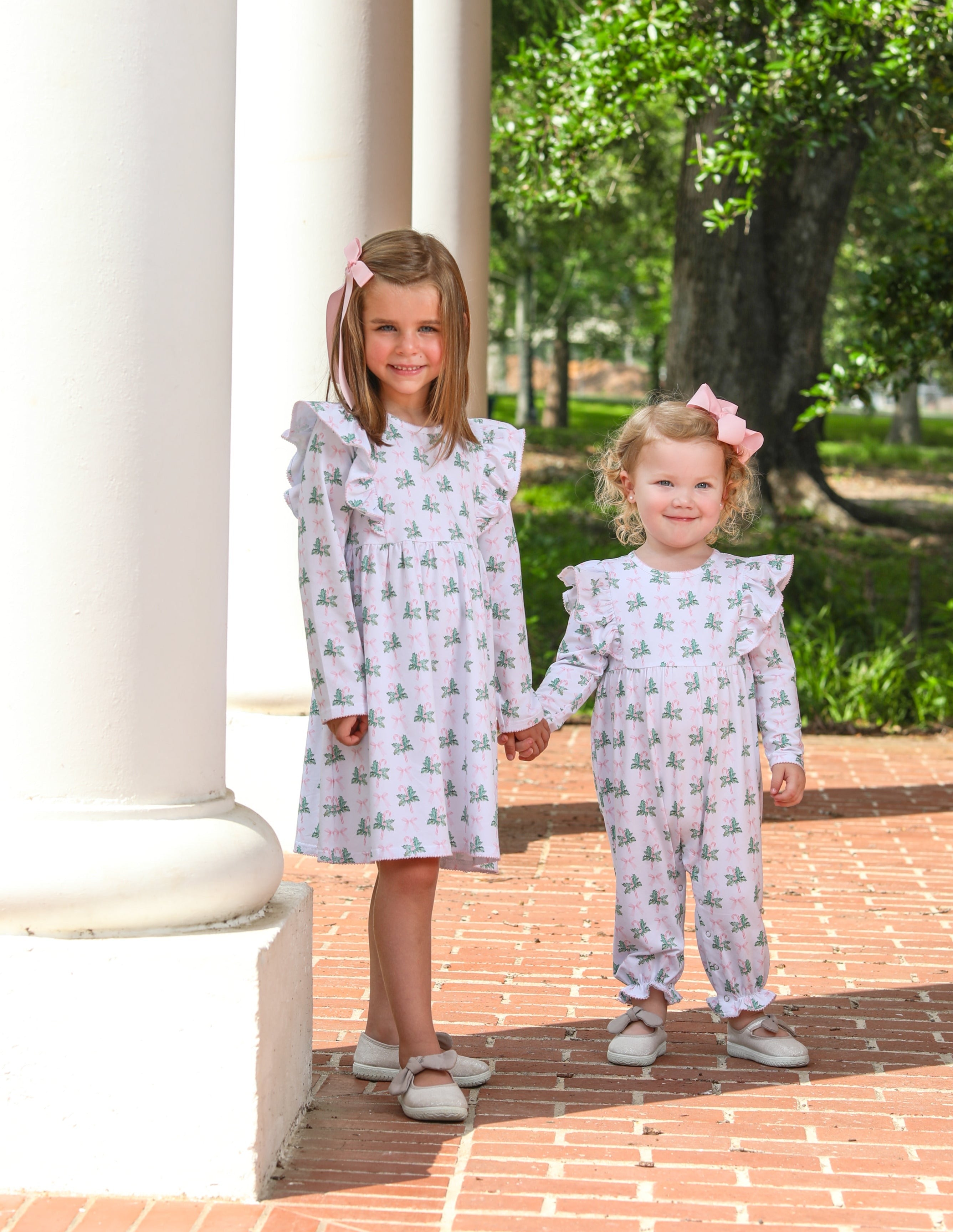 Pink Bows and Mistletoes Romper