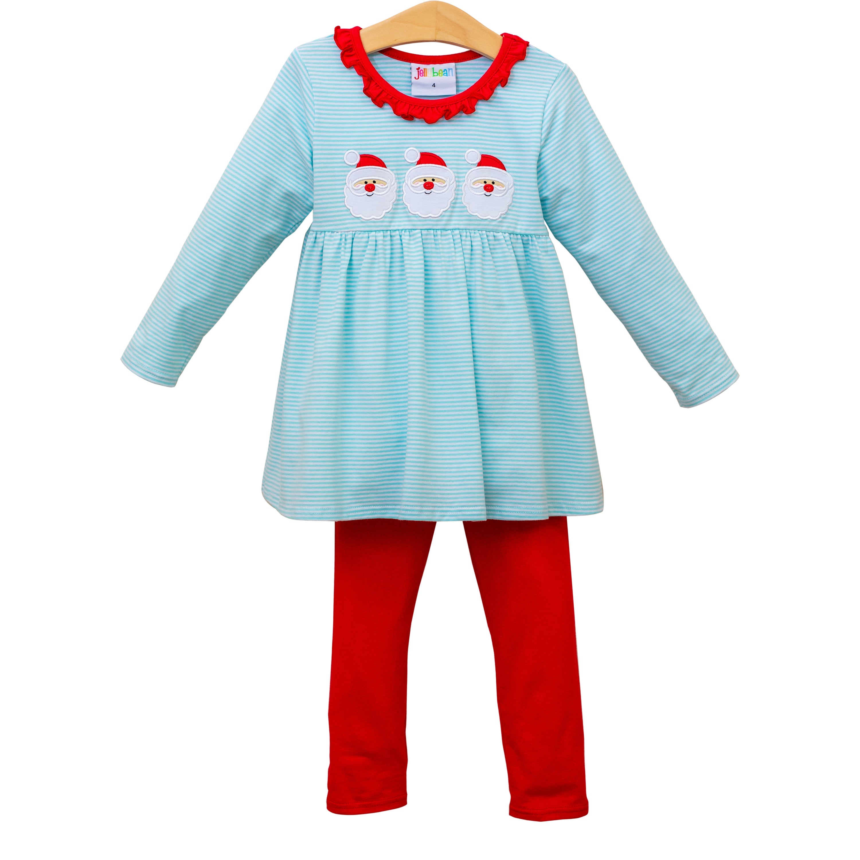 Santa Trio Ruffle Pants Set- Girls