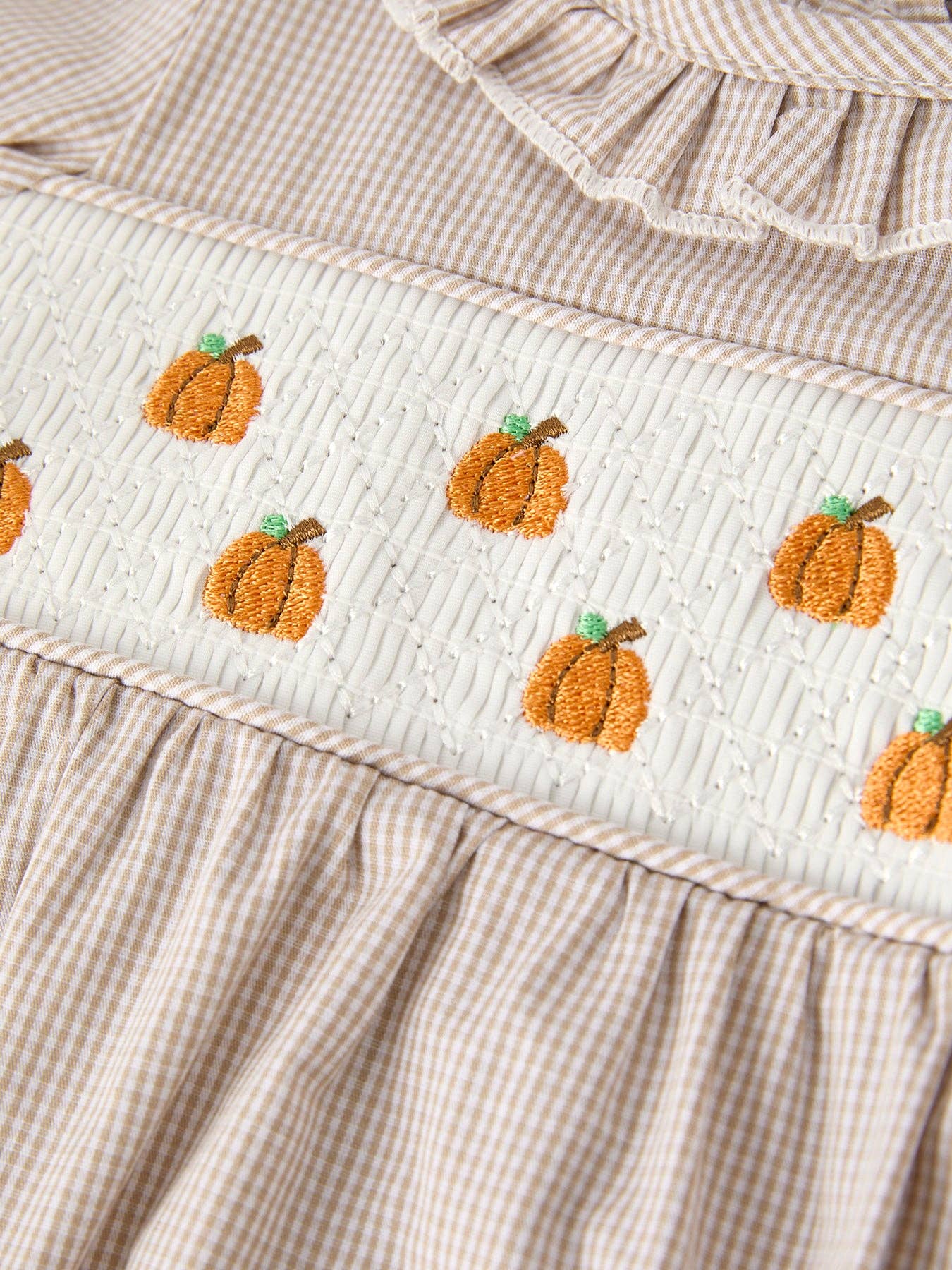 Pumpkin Plaid Baby Girl Bubble - LuLLabY LaNe