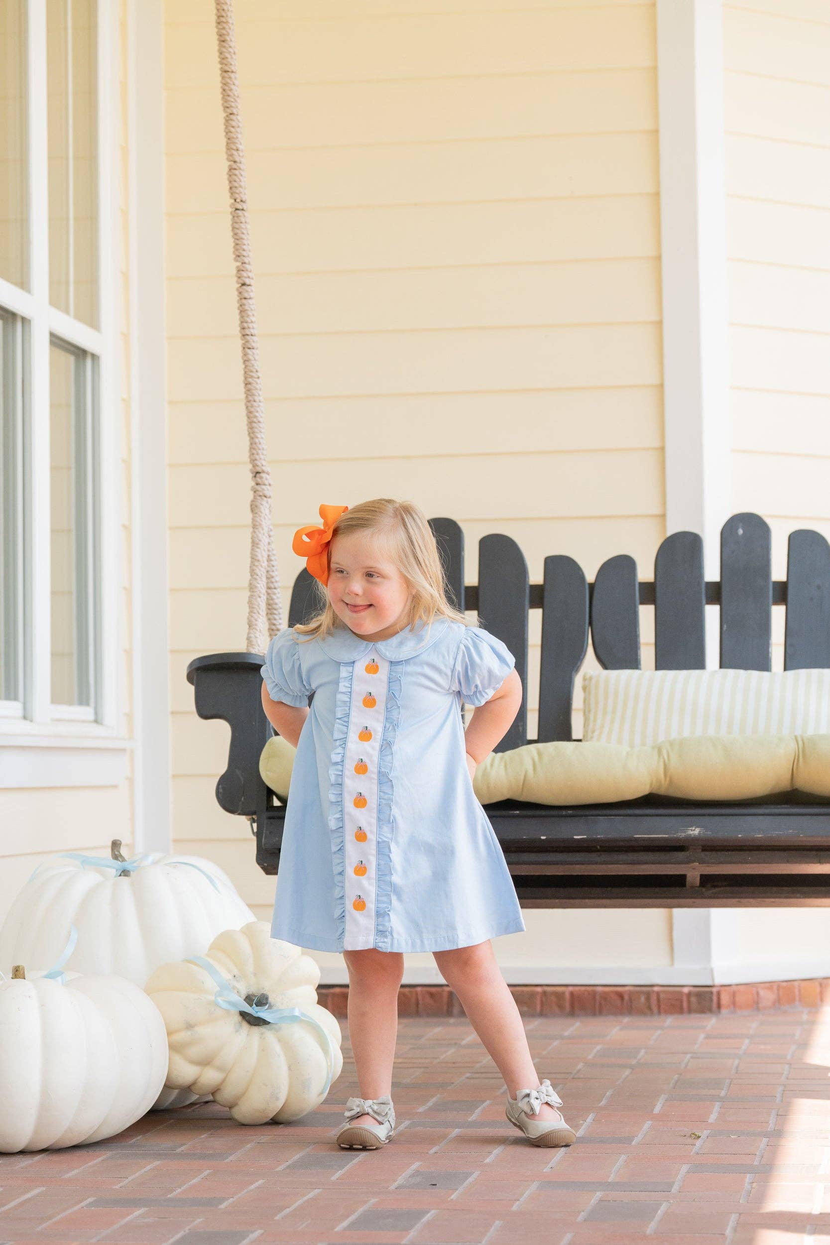 Christina Blue Pumpkins Dress - LuLLabY LaNe