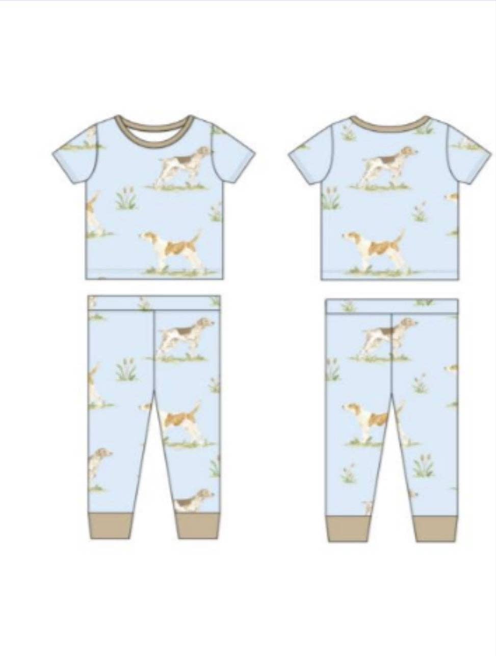 Hunting Dogs Two Piece Pajama Pants Set - LuLLabY LaNe